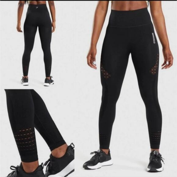 Gymshark Women's Energy Seamless High Waisted Leggings Black Small - Picture 2 of 6